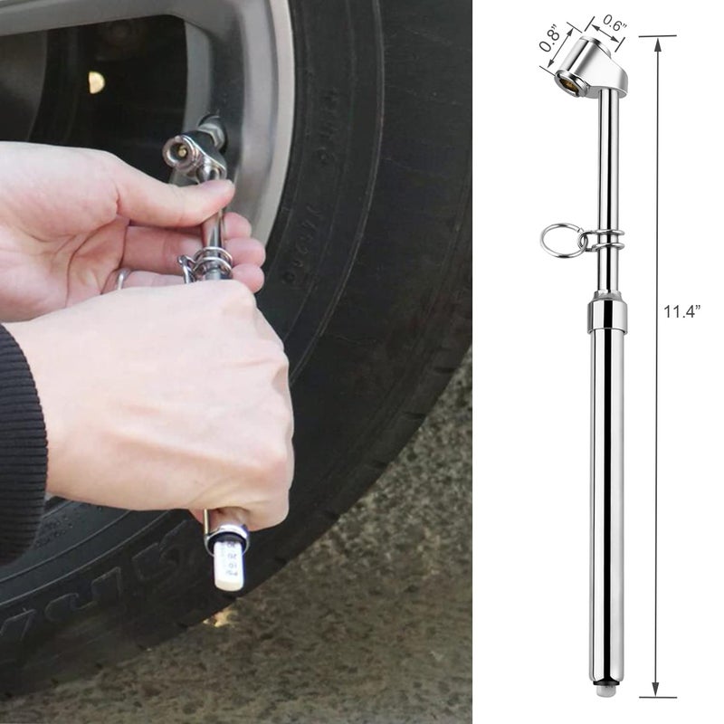 ATsafepro Truck Tire Pressure Gauge Heavy Duty Pen Tire Gauge Range to 150PSI/10Bar Dual Head Air Pressure Gauge (Pack of 2) - Image 4